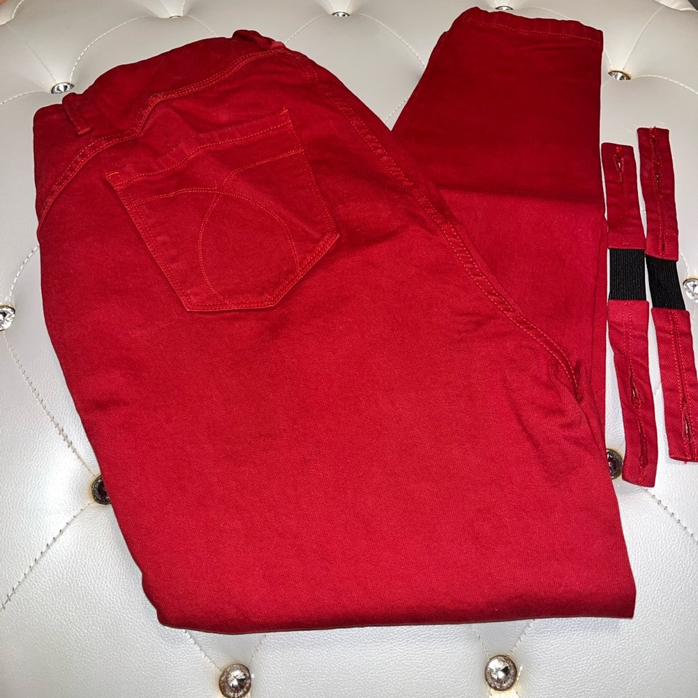 YSJ Queen Collection Red Ankle Skinny Jeans Plus Size 16W - Picture 8 of 11